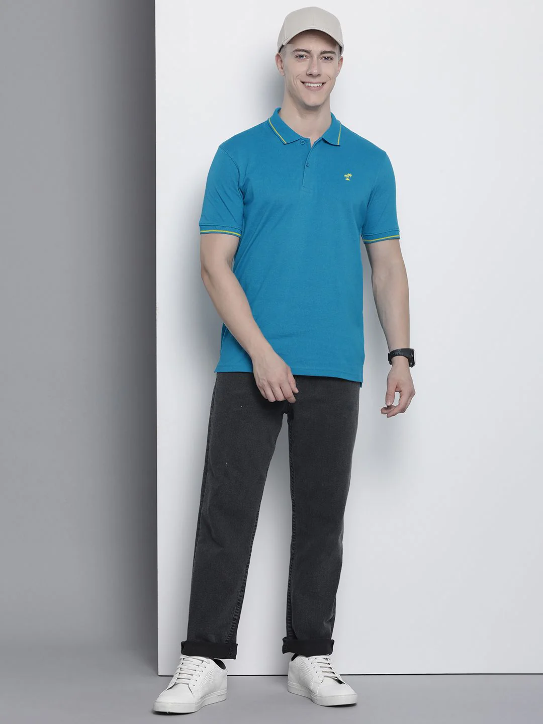 The Indian Garage Co Men Solid Polo Collar T-shirt - Image 4