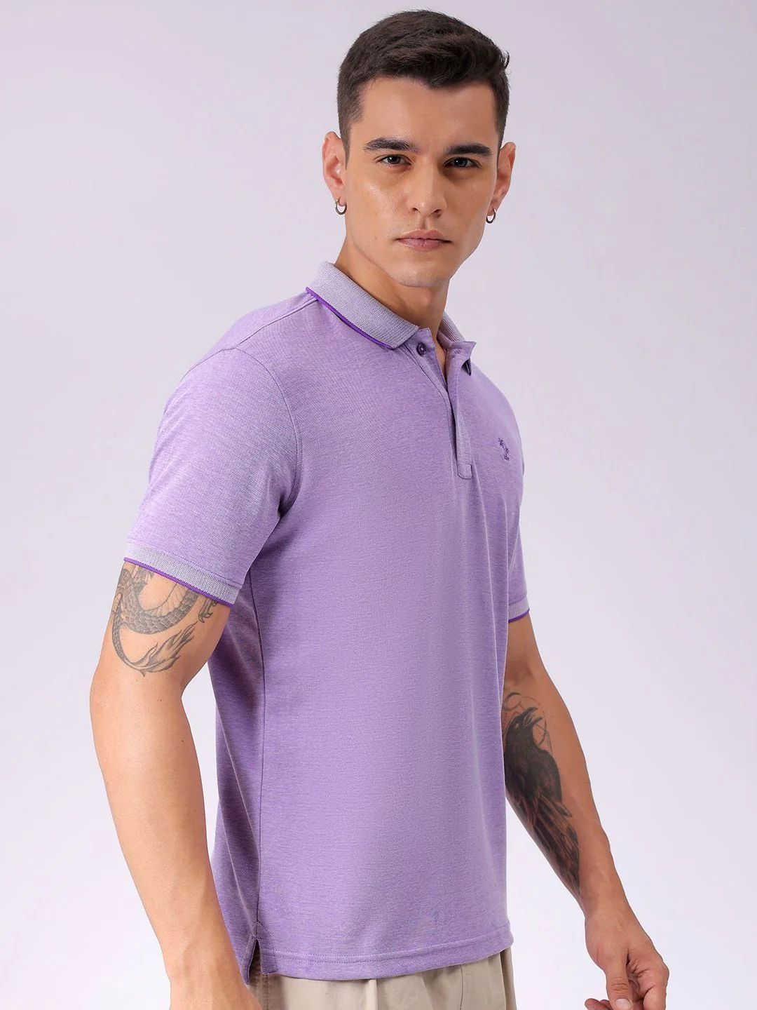 The Indian Garage Co Men Solid Polo Collar T-shirt - Image 5