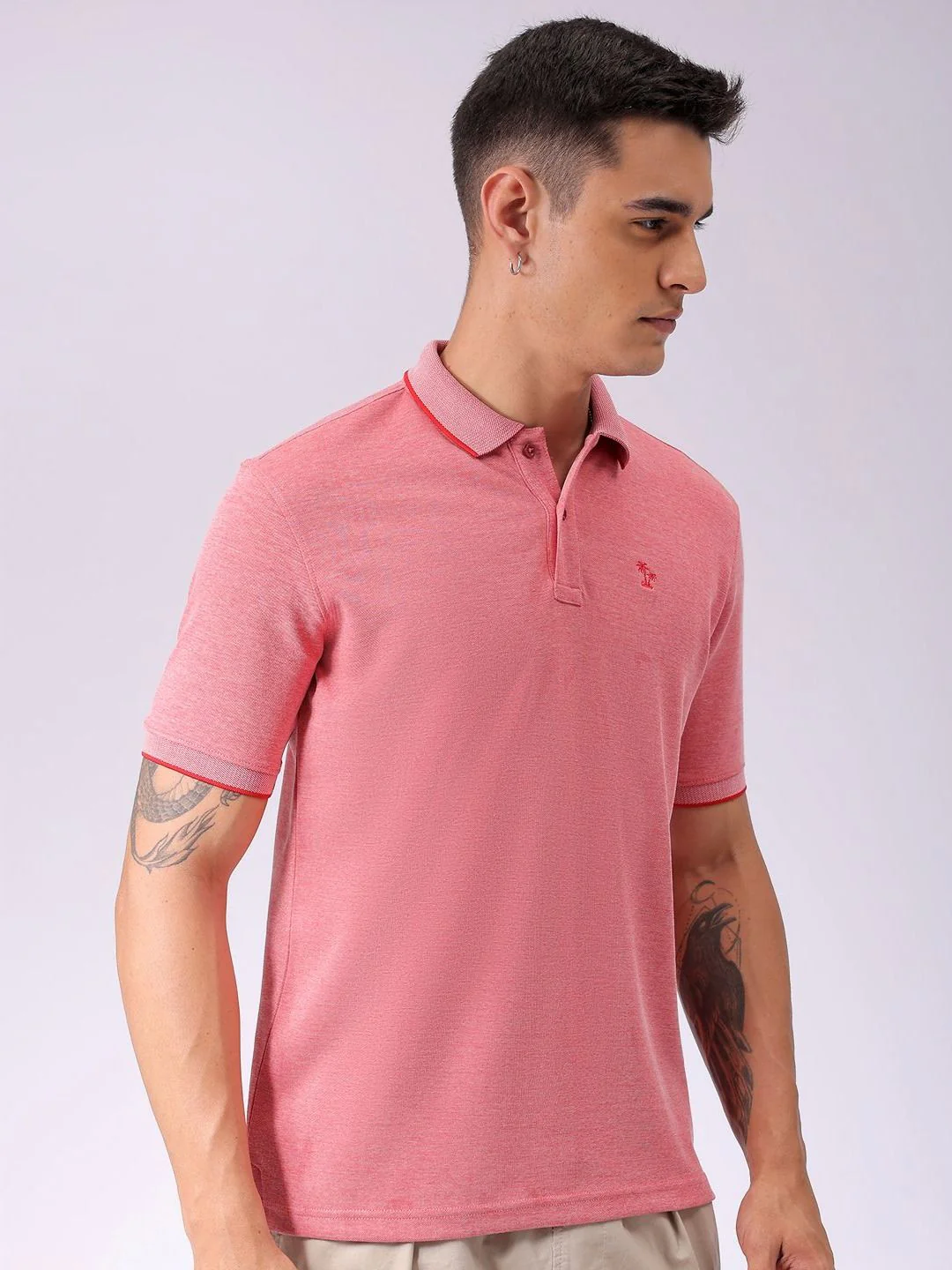 The Indian Garage Co Men Solid Polo Collar T-shirt - Image 5