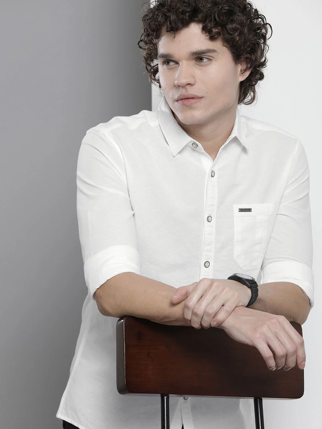 The Indian Garage Co Men Solid Pure Cotton Casual Shirt