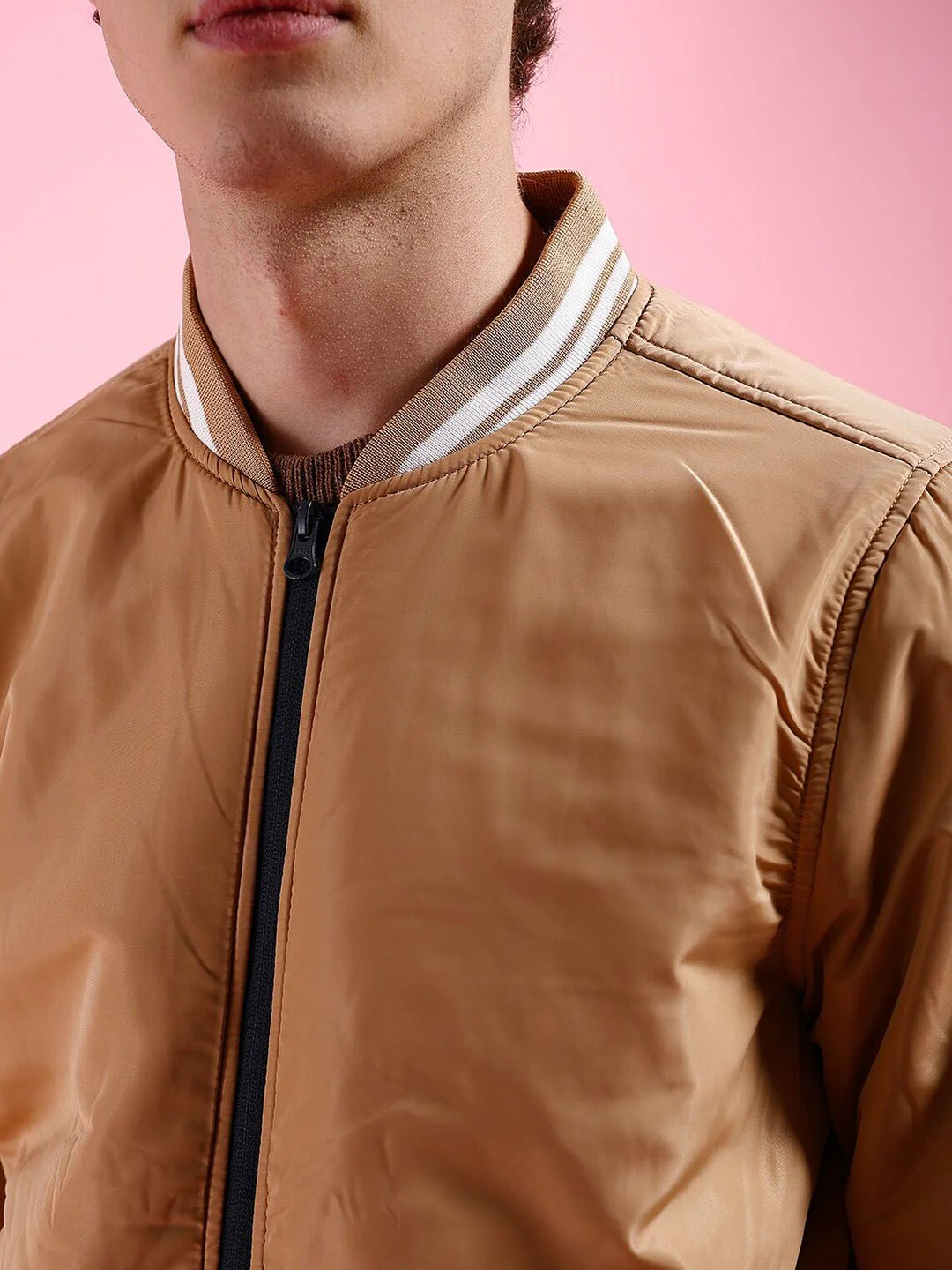 The Indian Garage Co Men Solid Regular Fit Bomber Jacket - Image 2