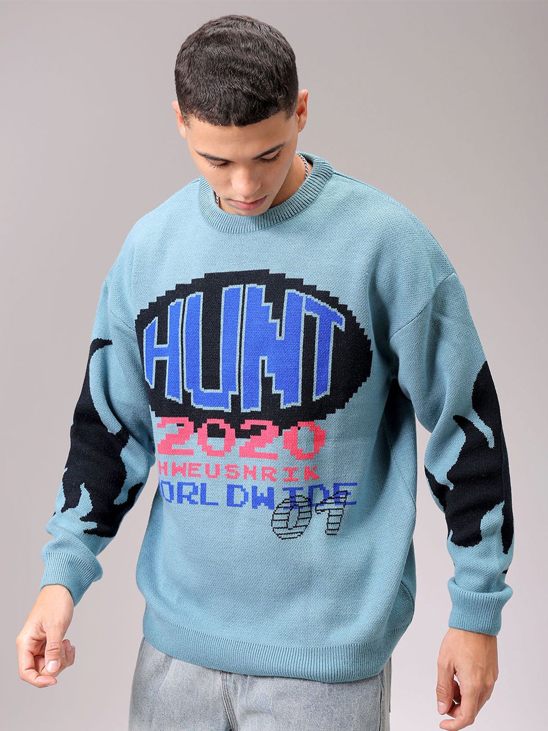 The Indian Garage Co Men Solid Round Neck Pullover - Image 5