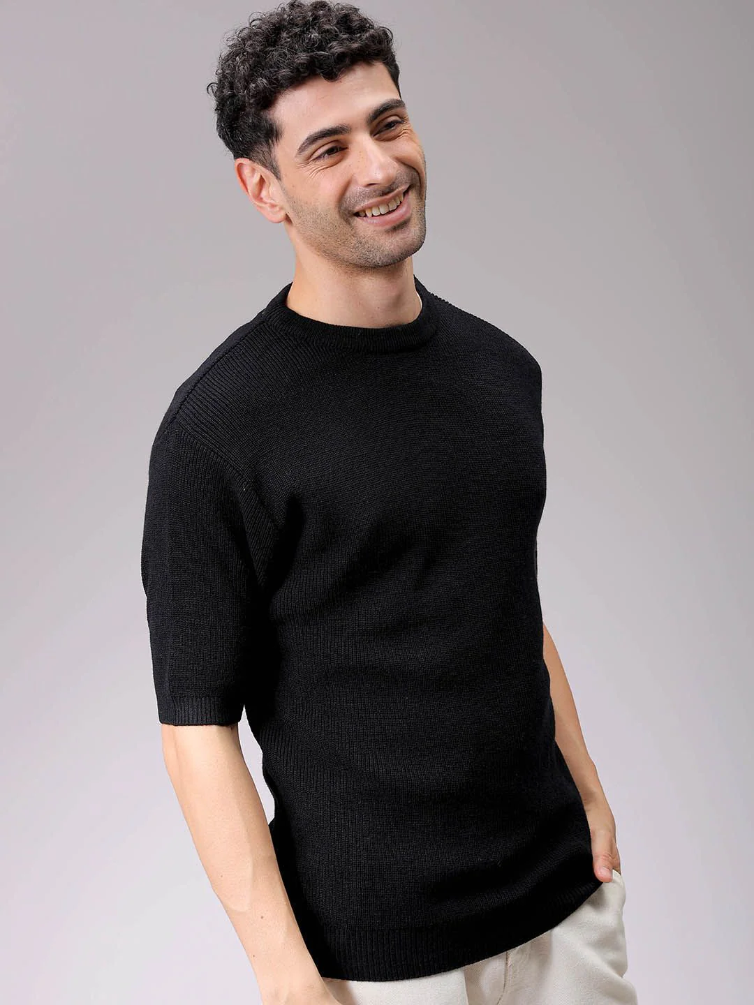 The Indian Garage Co Men Solid Round Neck Pullover - Image 3