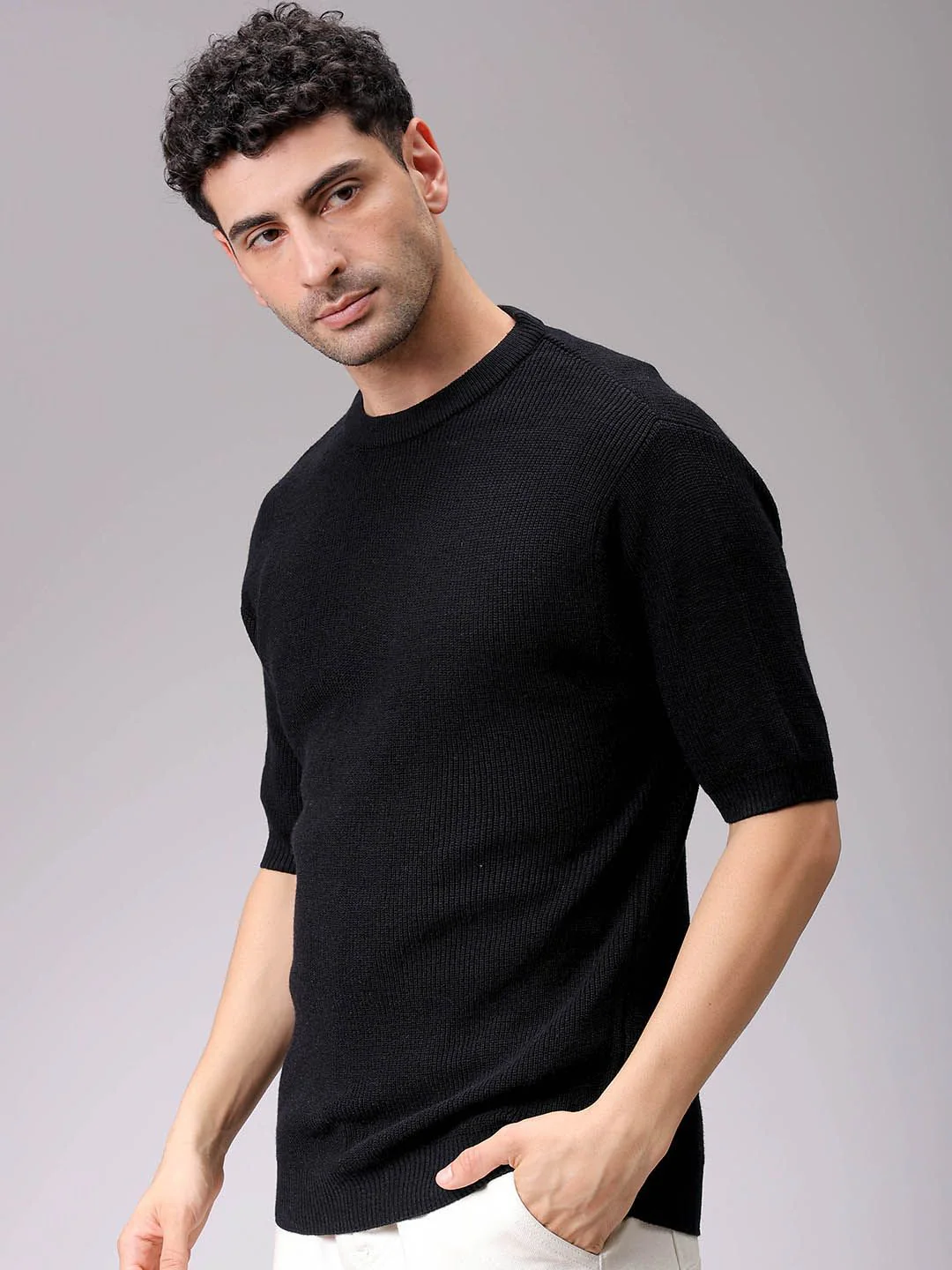 The Indian Garage Co Men Solid Round Neck Pullover - Image 5