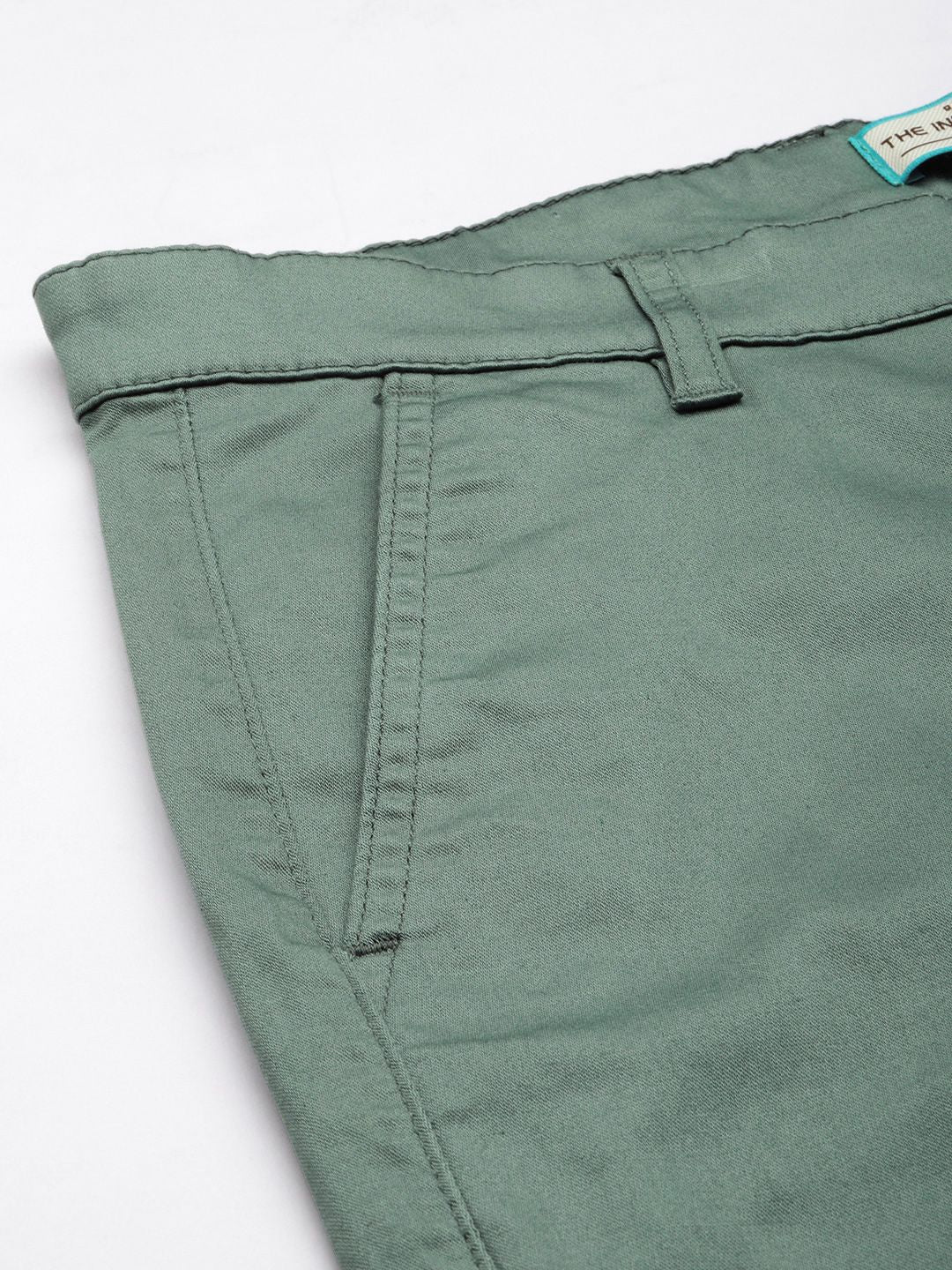 The Indian Garage Co Men Solid Slim Fit Chinos Trousers - Image 6