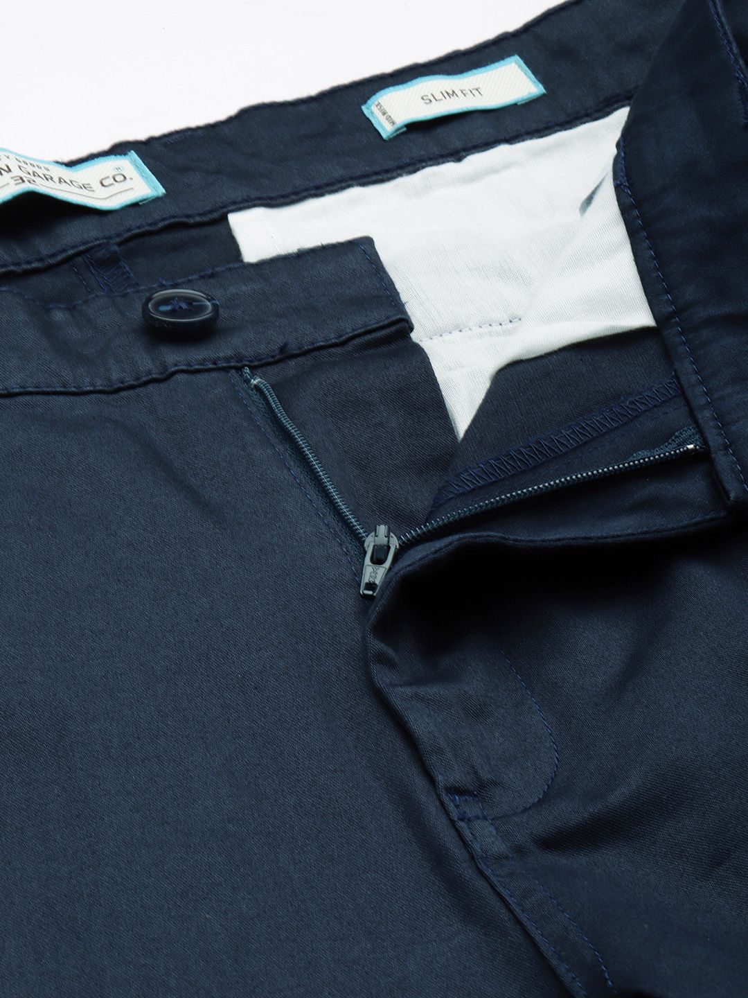The Indian Garage Co Men Solid Slim Fit Chinos Trousers - Image 4