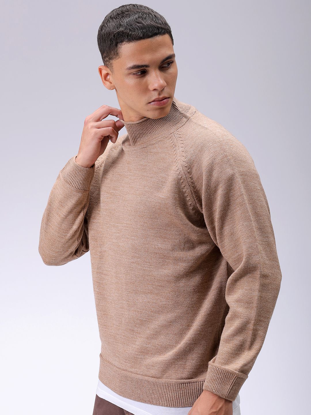 The Indian Garage Co Men Solid Turtle Neck Pullover - Image 5
