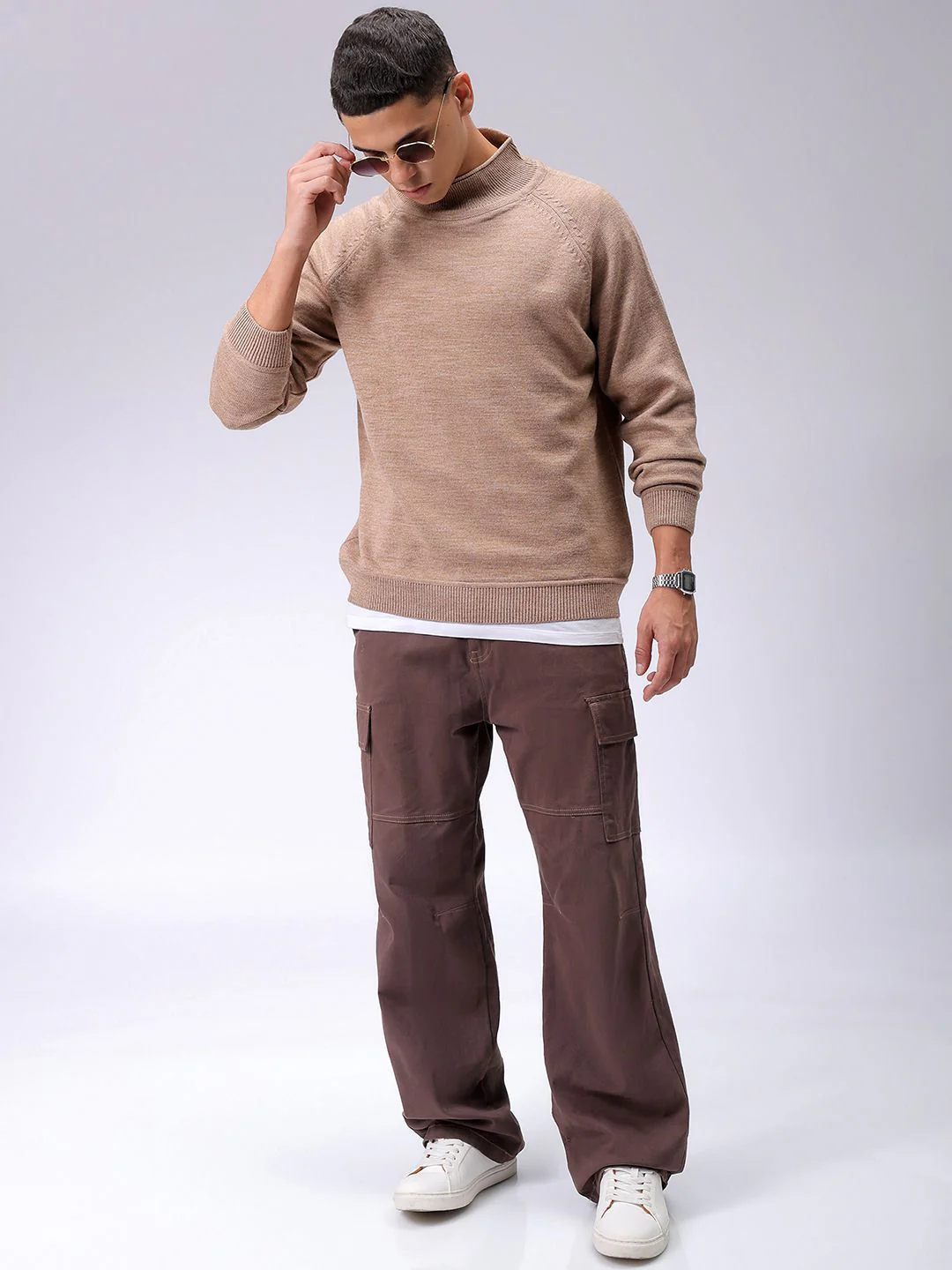 The Indian Garage Co Men Solid Turtle Neck Pullover - Image 6