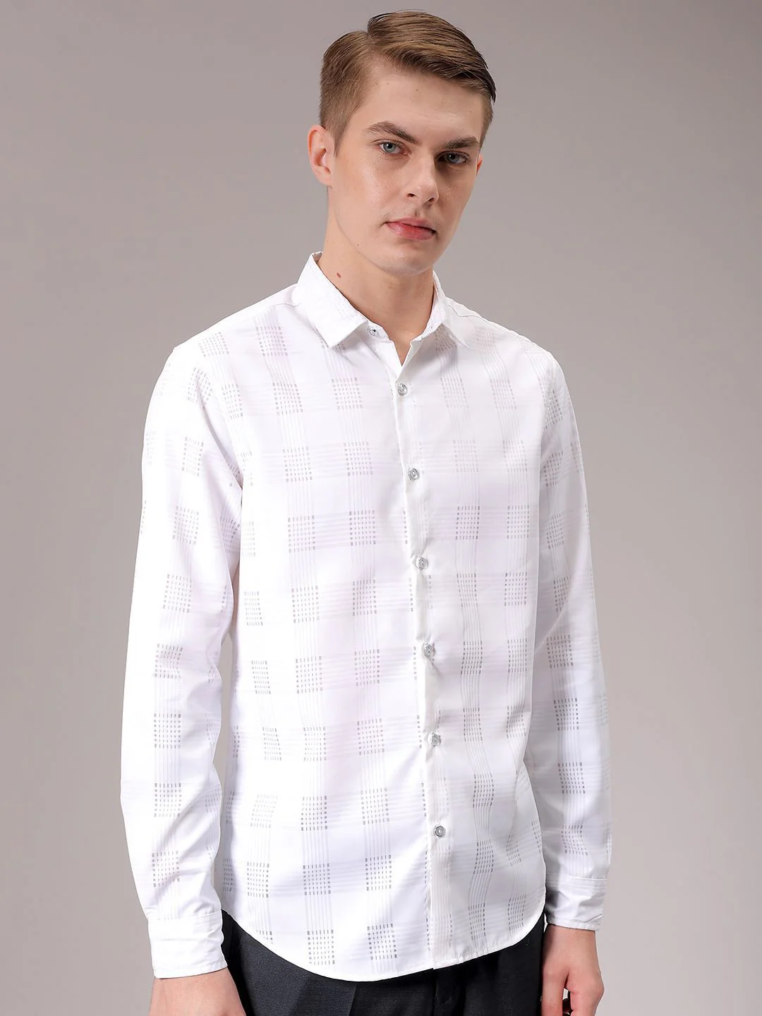 The Indian Garage Co Men Spread Collar Checked Slim Fit Shirt - Image 2