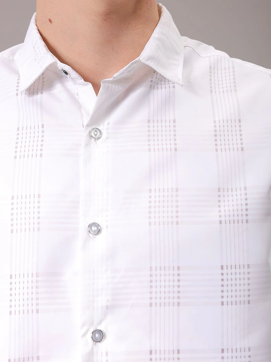 The Indian Garage Co Men Spread Collar Checked Slim Fit Shirt - Image 3