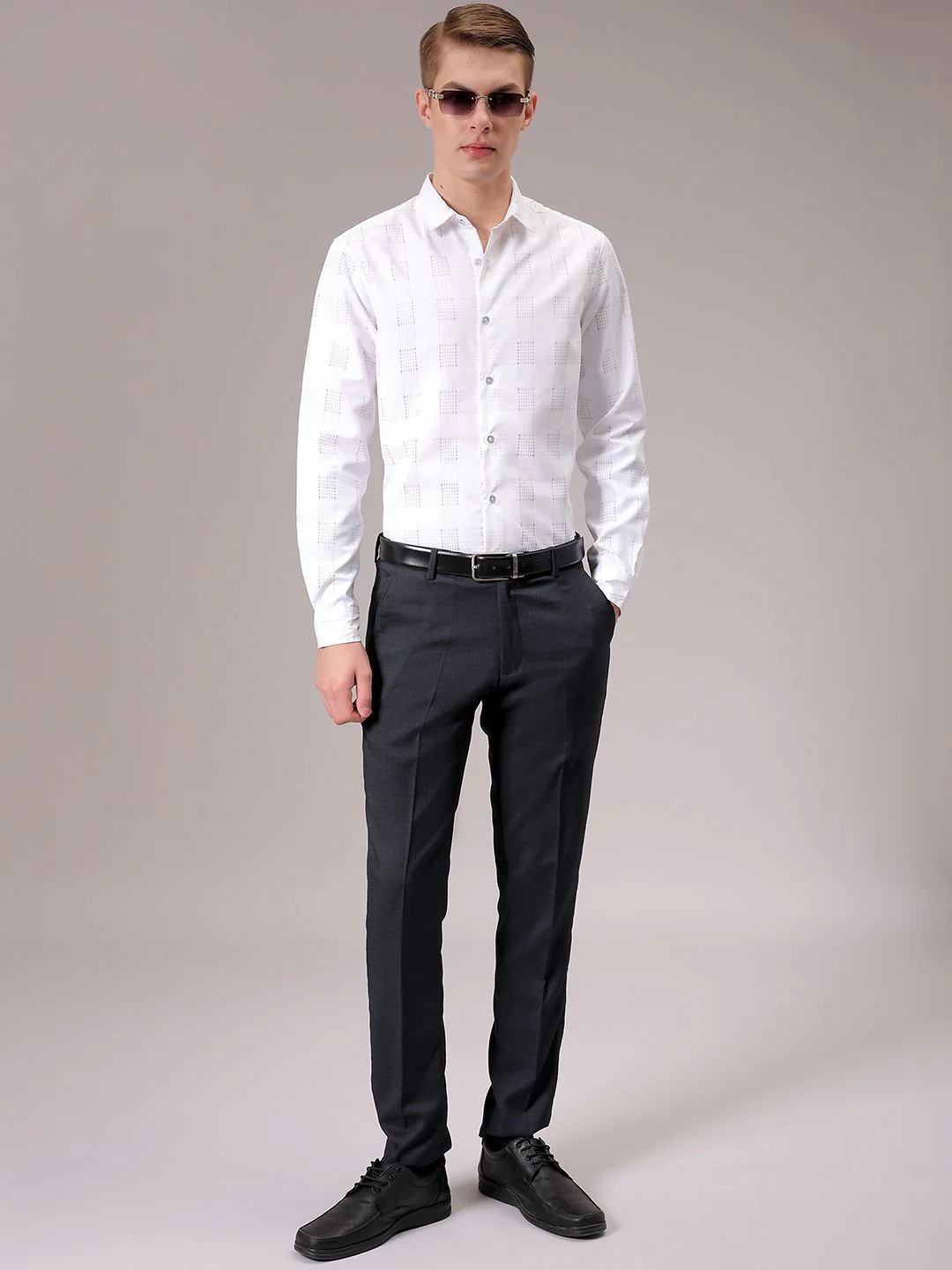 The Indian Garage Co Men Spread Collar Checked Slim Fit Shirt - Image 6