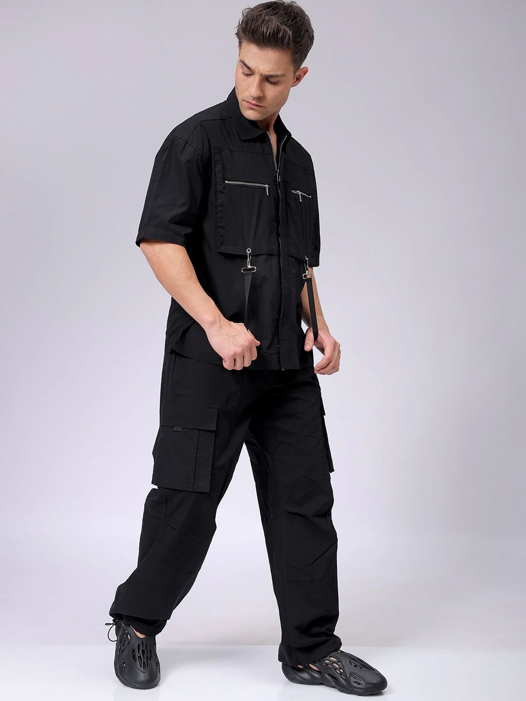 The Indian Garage Co Men Spread Collar Solid Cotton Relaxed Fit Casual Shirt - Image 6