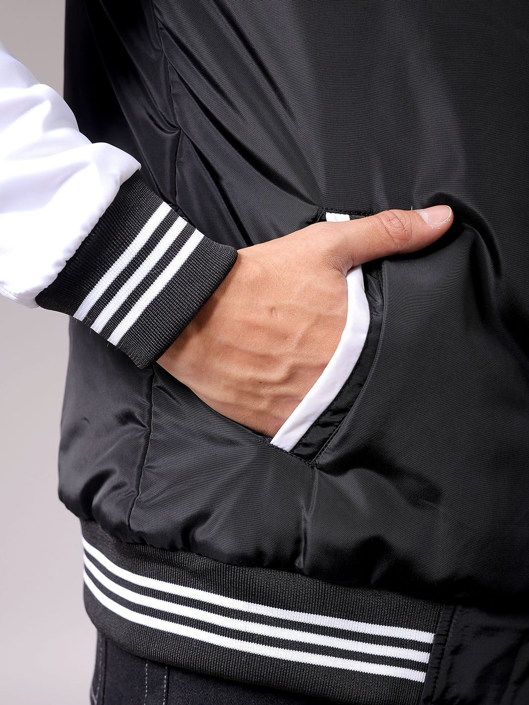 The Indian Garage Co Men Stand Collar Typography Printed Casual Varsity Jacket - Image 7