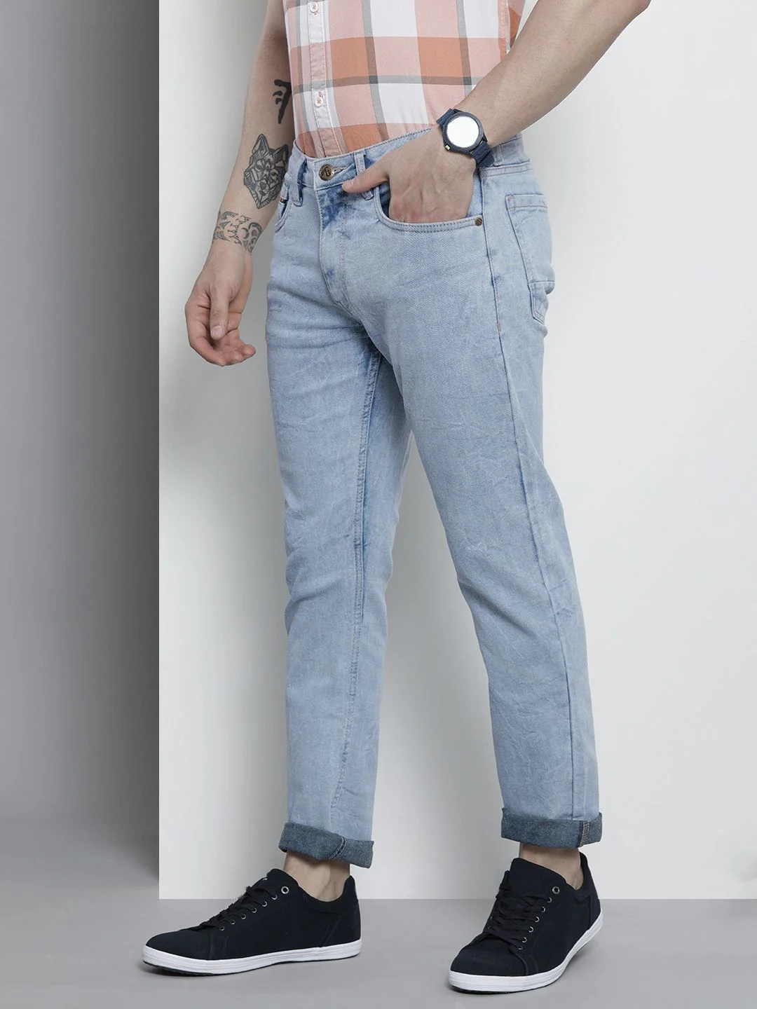 The Indian Garage Co Men Straight Fit Stretchable Jeans - Image 2