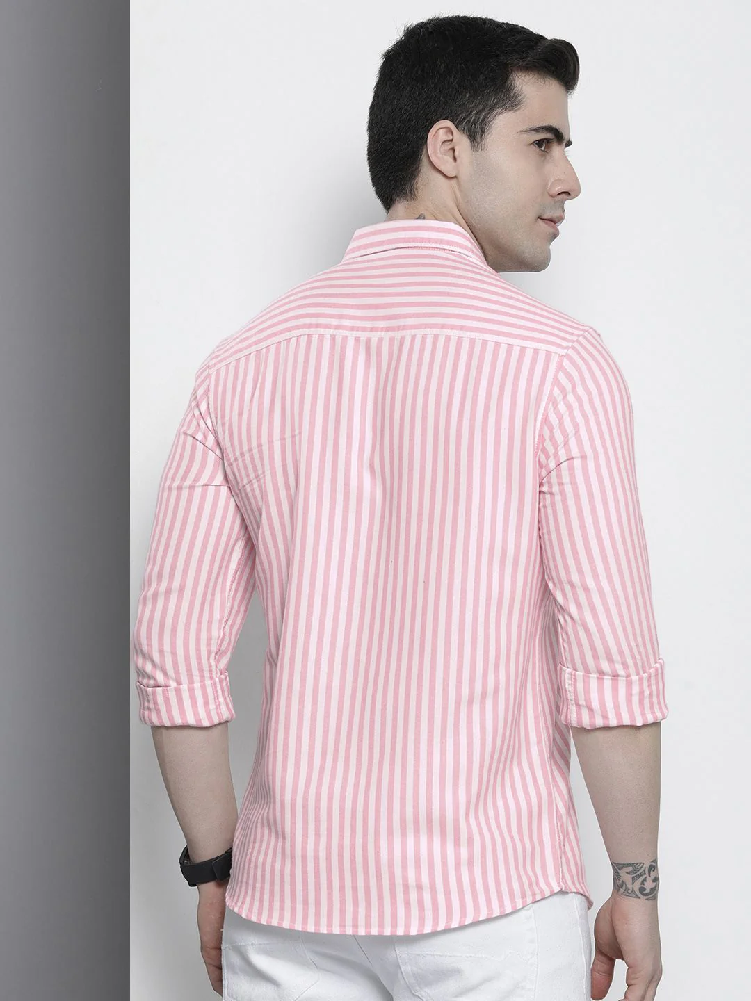 The Indian Garage Co Men Striped Cotton Casual Shirt - Image 4
