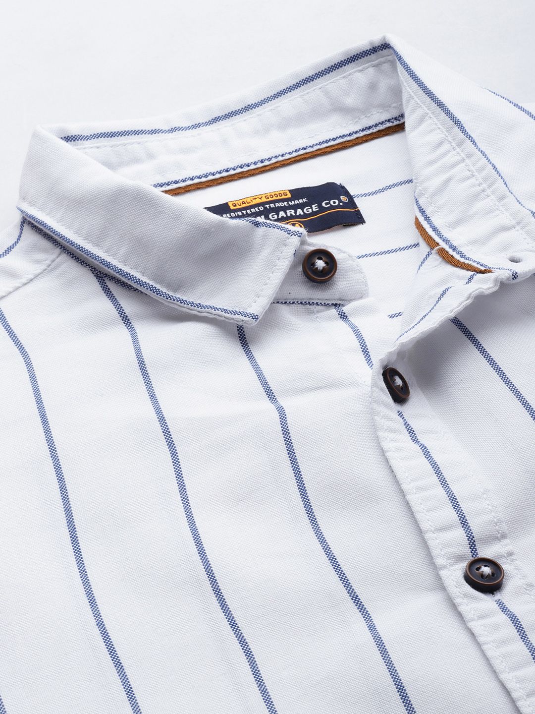 The Indian Garage Co Men Striped Cotton Casual Shirt - Image 2