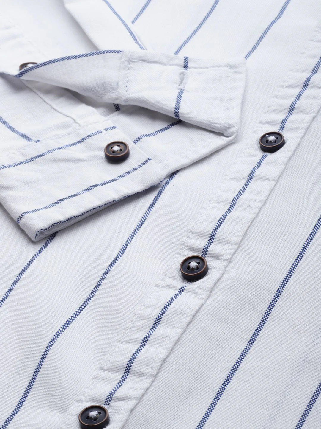 The Indian Garage Co Men Striped Cotton Casual Shirt - Image 3