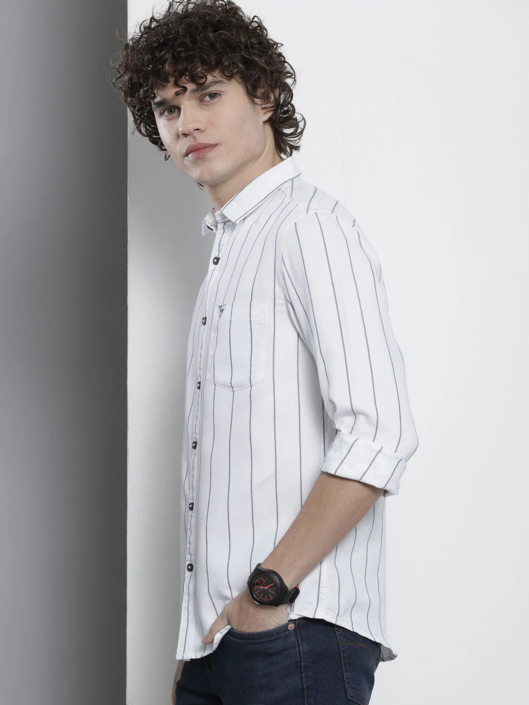 The Indian Garage Co Men Striped Cotton Casual Shirt - Image 5