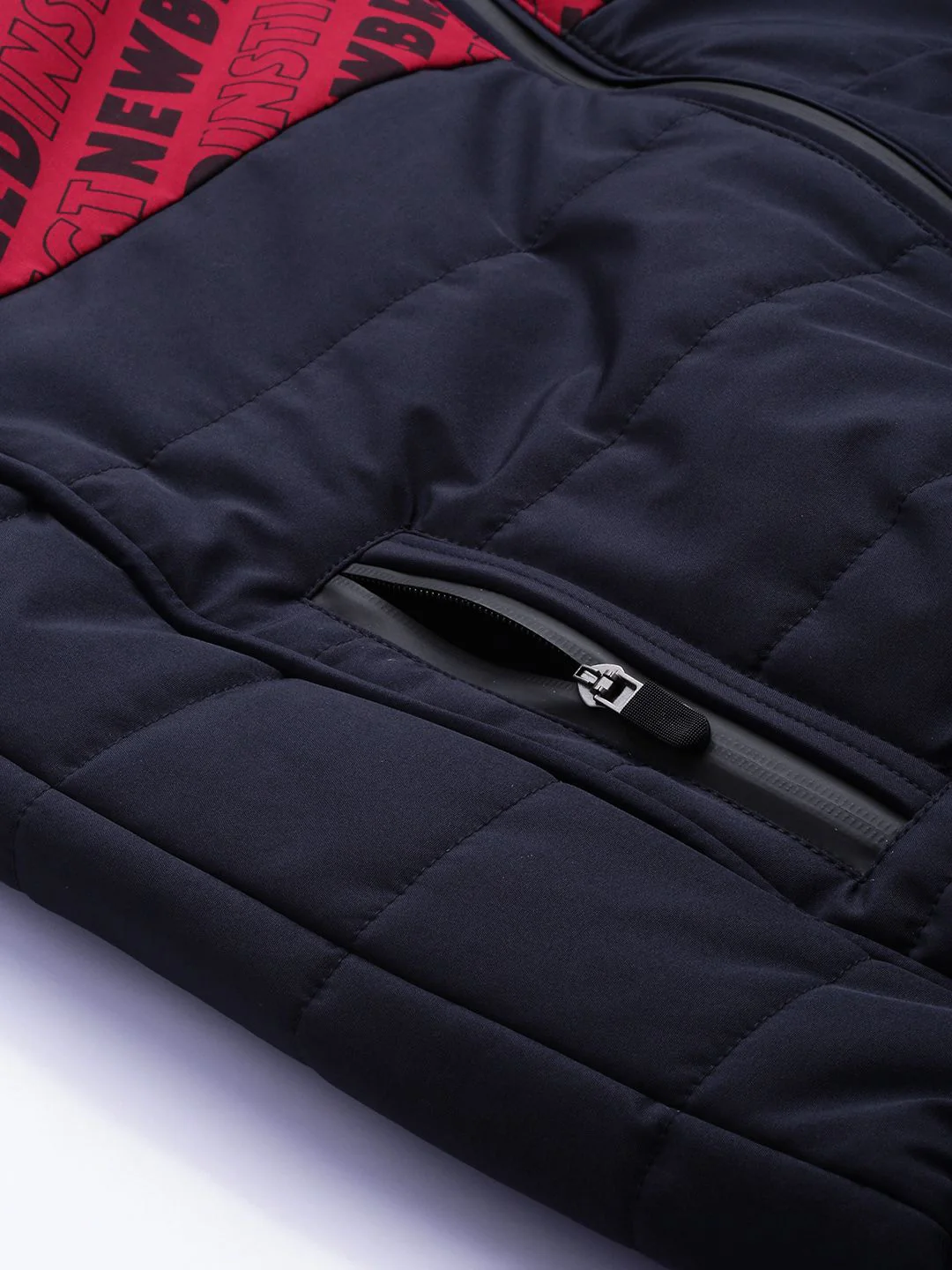 The Indian Garage Co Men Striped Detachable Hood Padded Jacket - Image 6