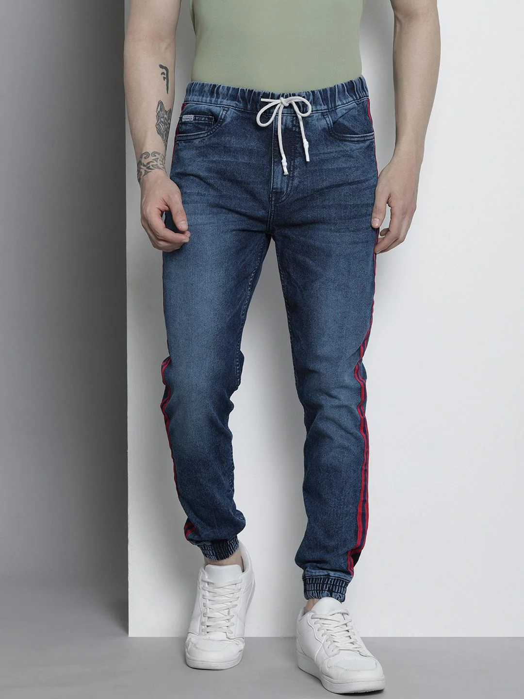 The Indian Garage Co Men Striped Light Fade Joggers - Image 2