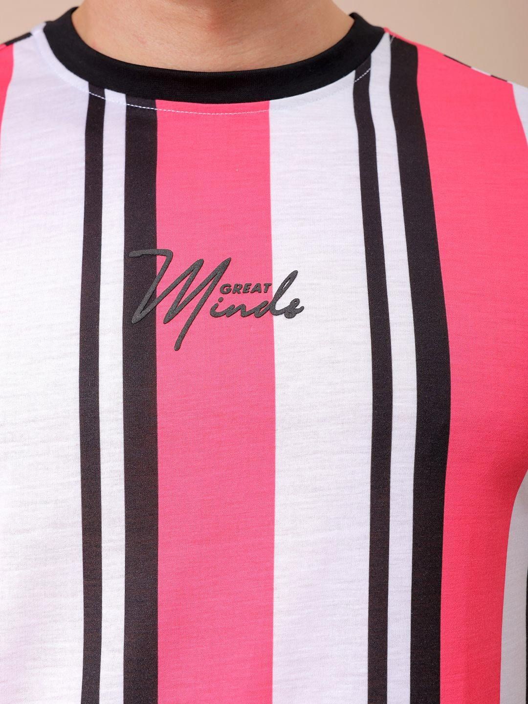 The Indian Garage Co Men Striped Round Neck Slim Fit T-shirt - Image 2