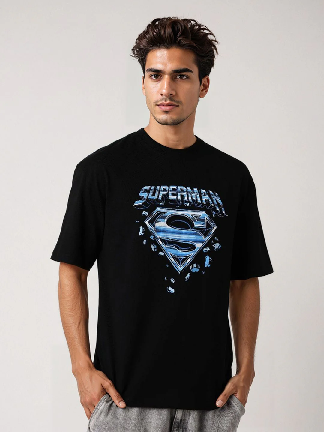 The Indian Garage Co Men Superman Graphic Printed Round Neck Cotton T-shirt - Image 5