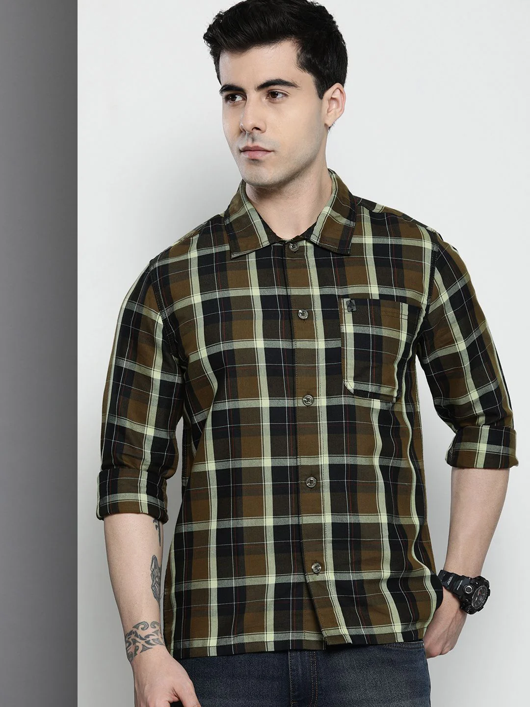 The Indian Garage Co Men Tartan Checked Casual Shirt - Image 5