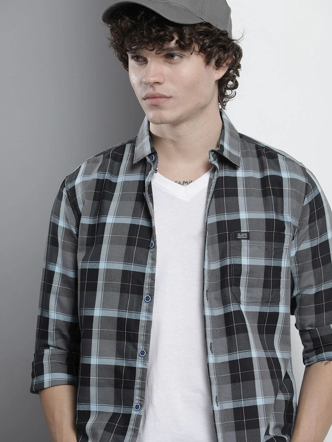 The Indian Garage Co Men Tartan Checked Casual Shirt