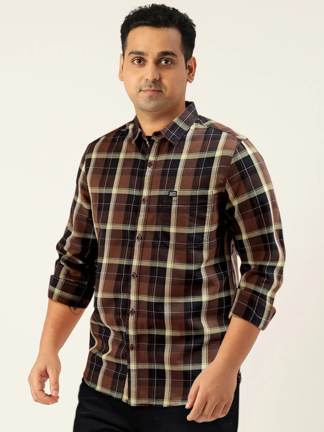 The Indian Garage Co Men Tartan Checked Casual Shirt - Image 6