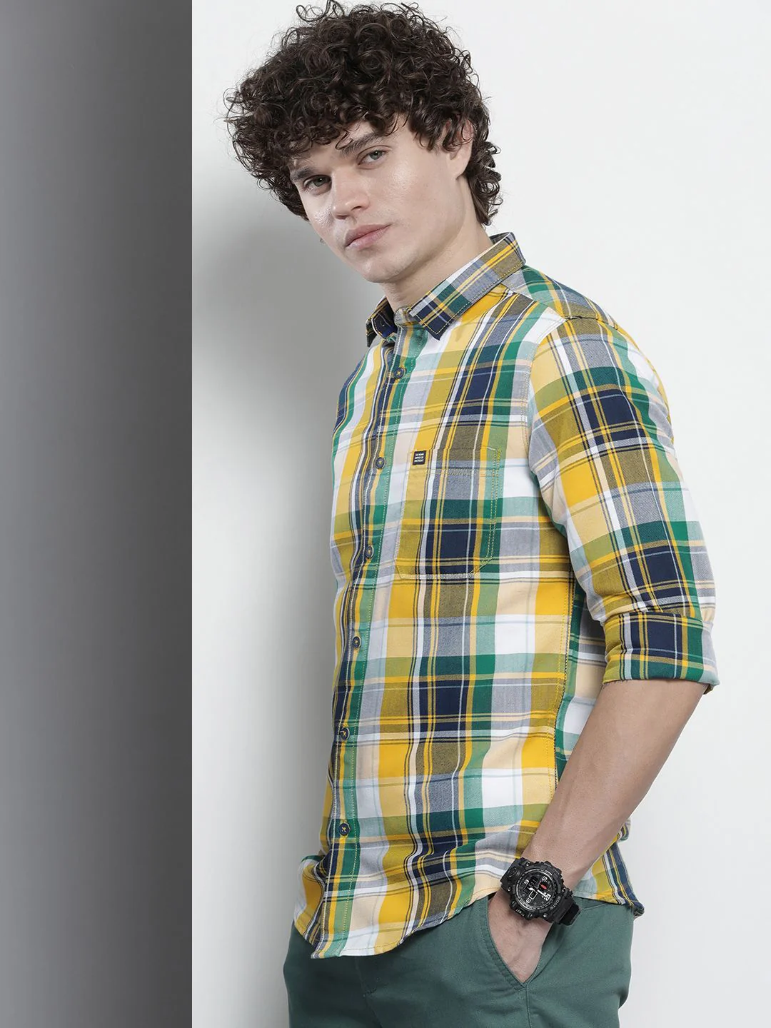 The Indian Garage Co Men Tartan Checked Cotton Casual Shirt - Image 5