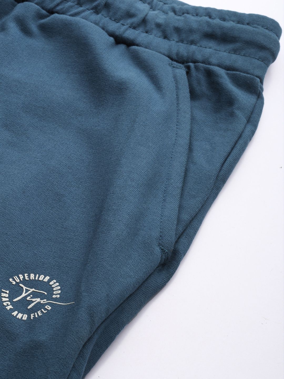 The Indian Garage Co Men Teal Blue & Black Colorblocked Joggers - Image 6