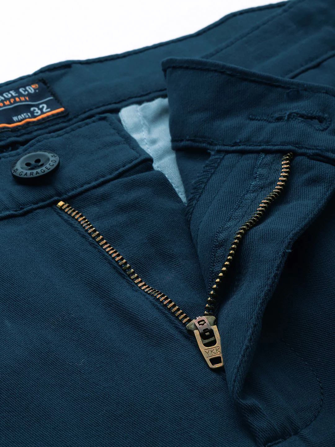 The Indian Garage Co Men Teal Slim Fit Cargos Trousers - Image 4