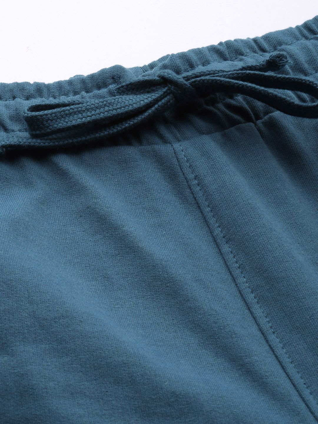 The Indian Garage Co Men Teal Solid Slim Fit Jogger with Side Strips - Image 4