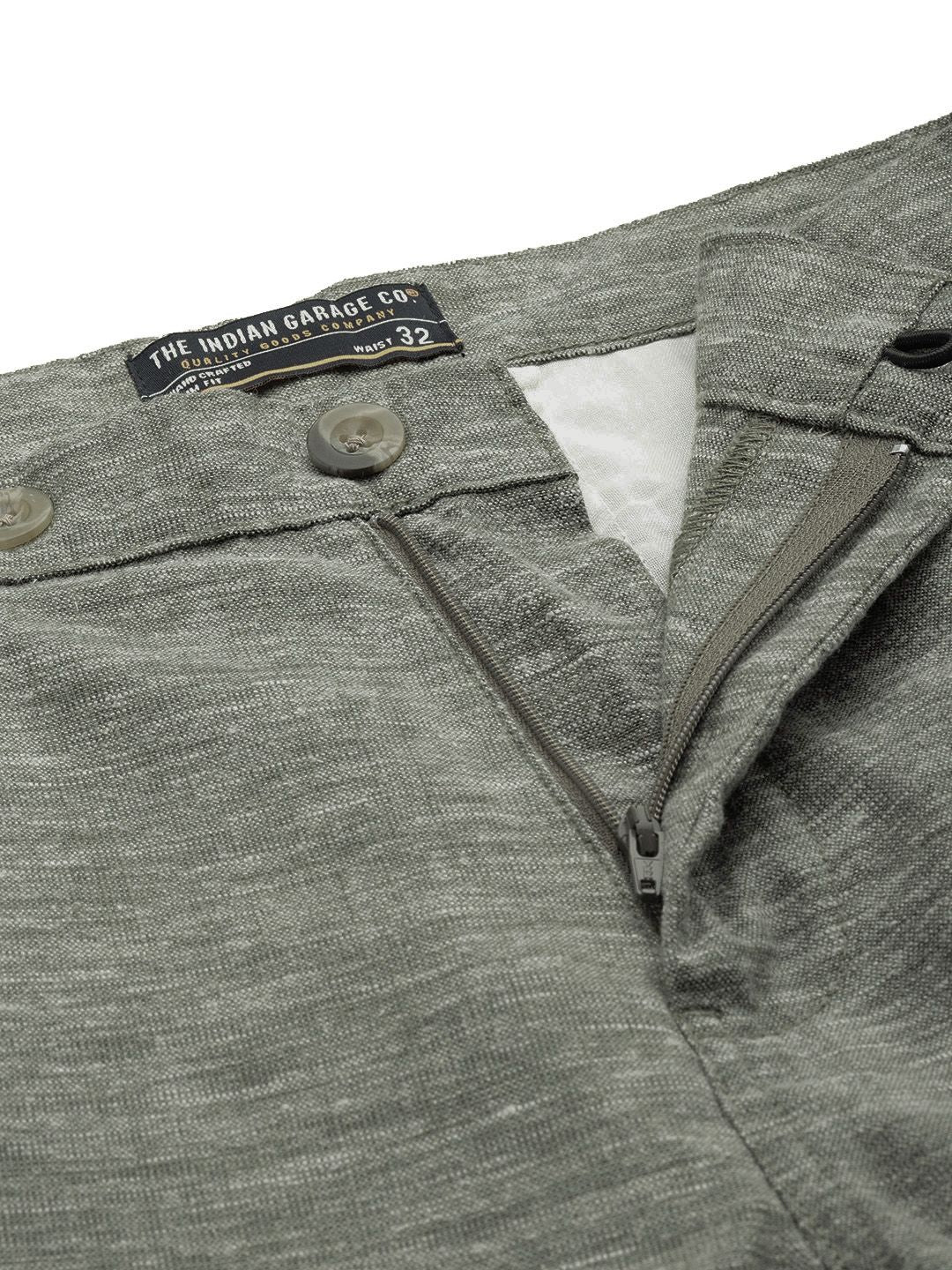 The Indian Garage Co Men Textured Slim Fit Chinos Trousers - Image 4