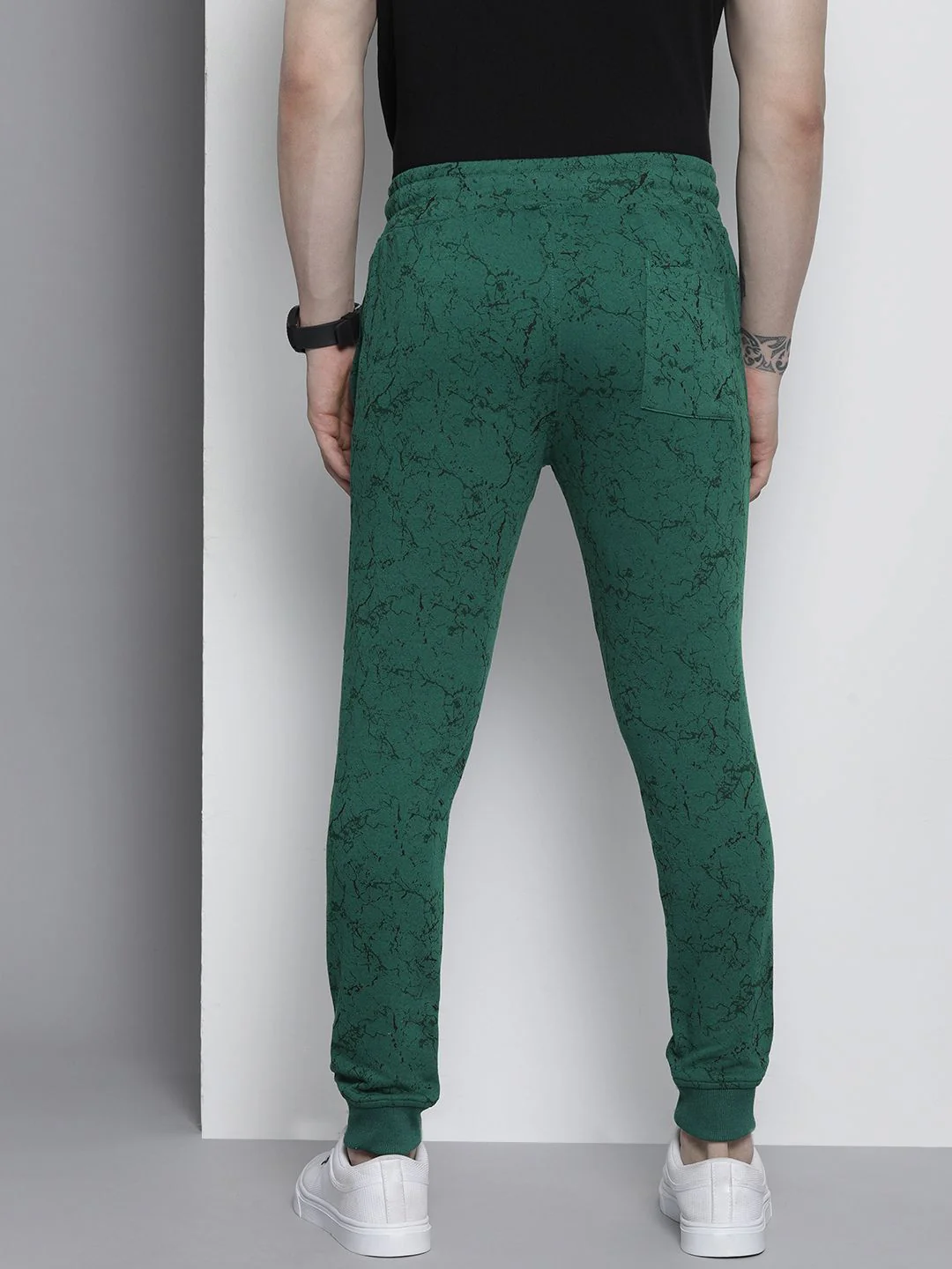 The Indian Garage Co Men Textured Slim Fit Joggers - Image 3