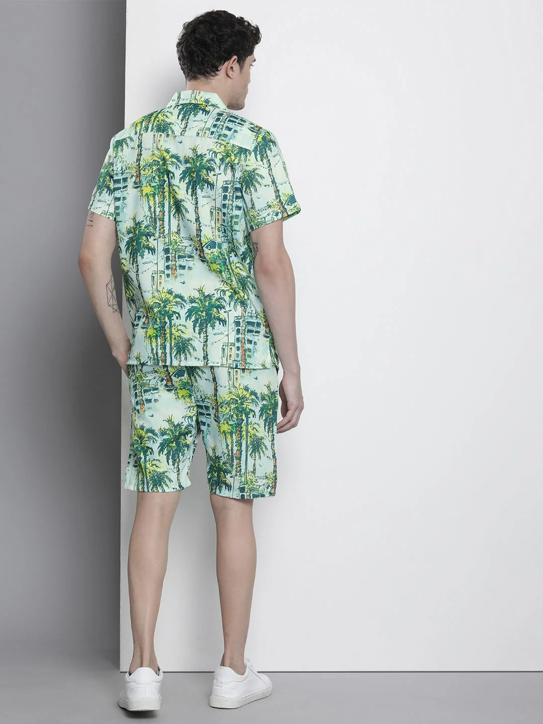 The Indian Garage Co Men Tropical Printed Short with Shirt - Image 6