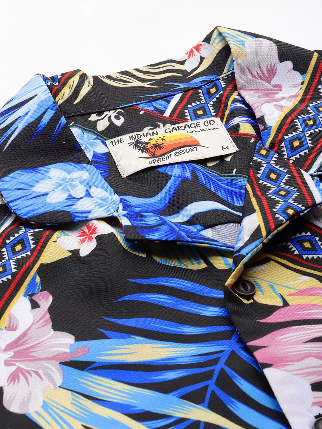 The Indian Garage Co Men Tropical Printed Short with Shirt - Image 2