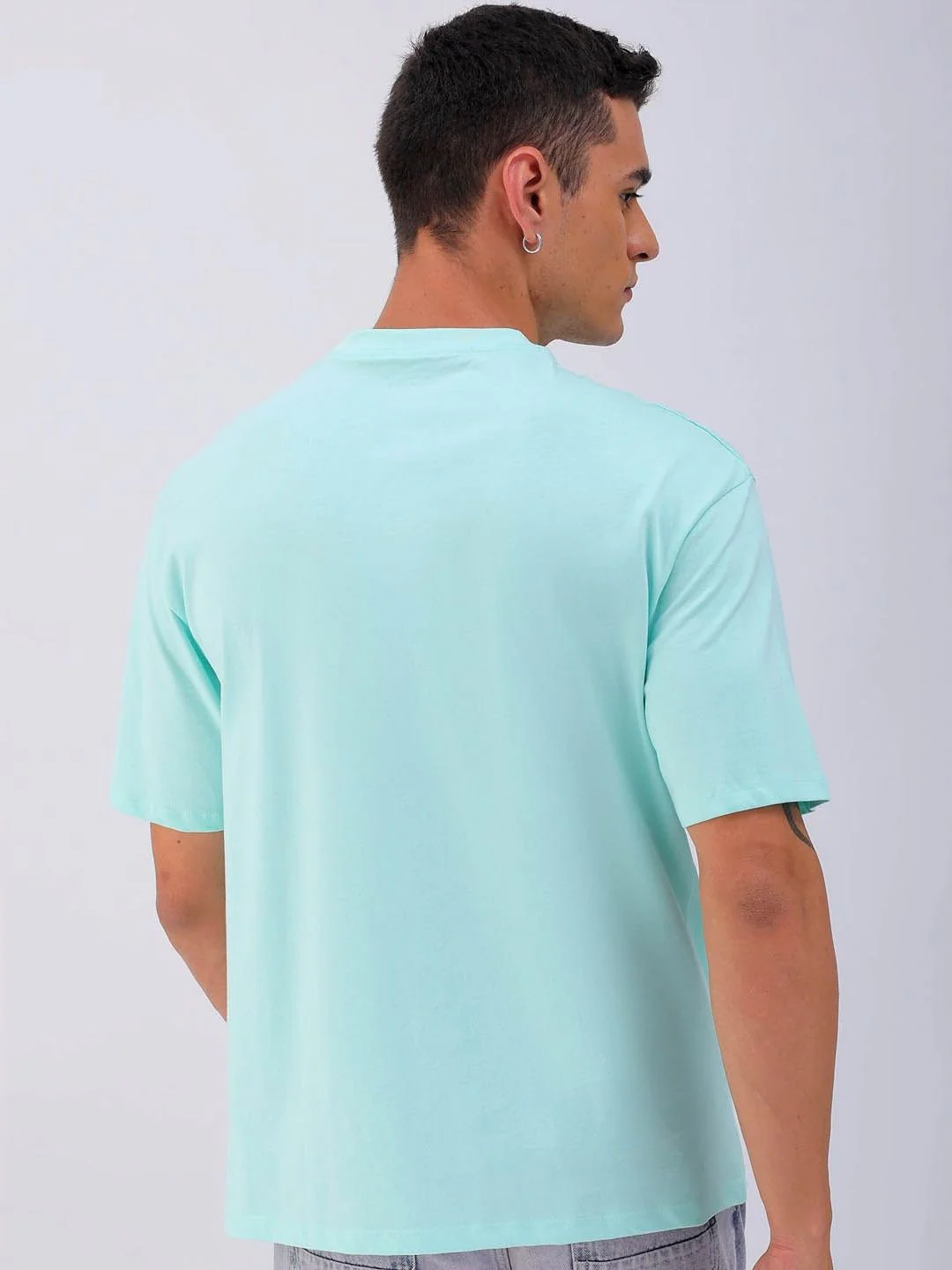 The Indian Garage Co Men Typography Printed Boxy Oversized Round Neck T-shirt - Image 5