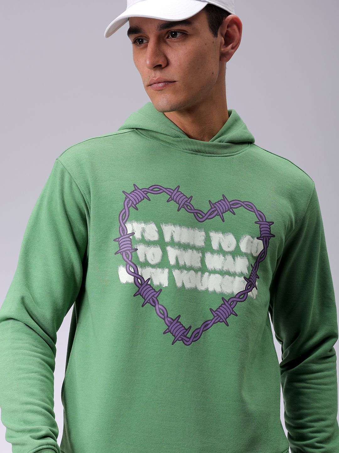 The Indian Garage Co Men Typography Printed Hooded Sweatshirt
