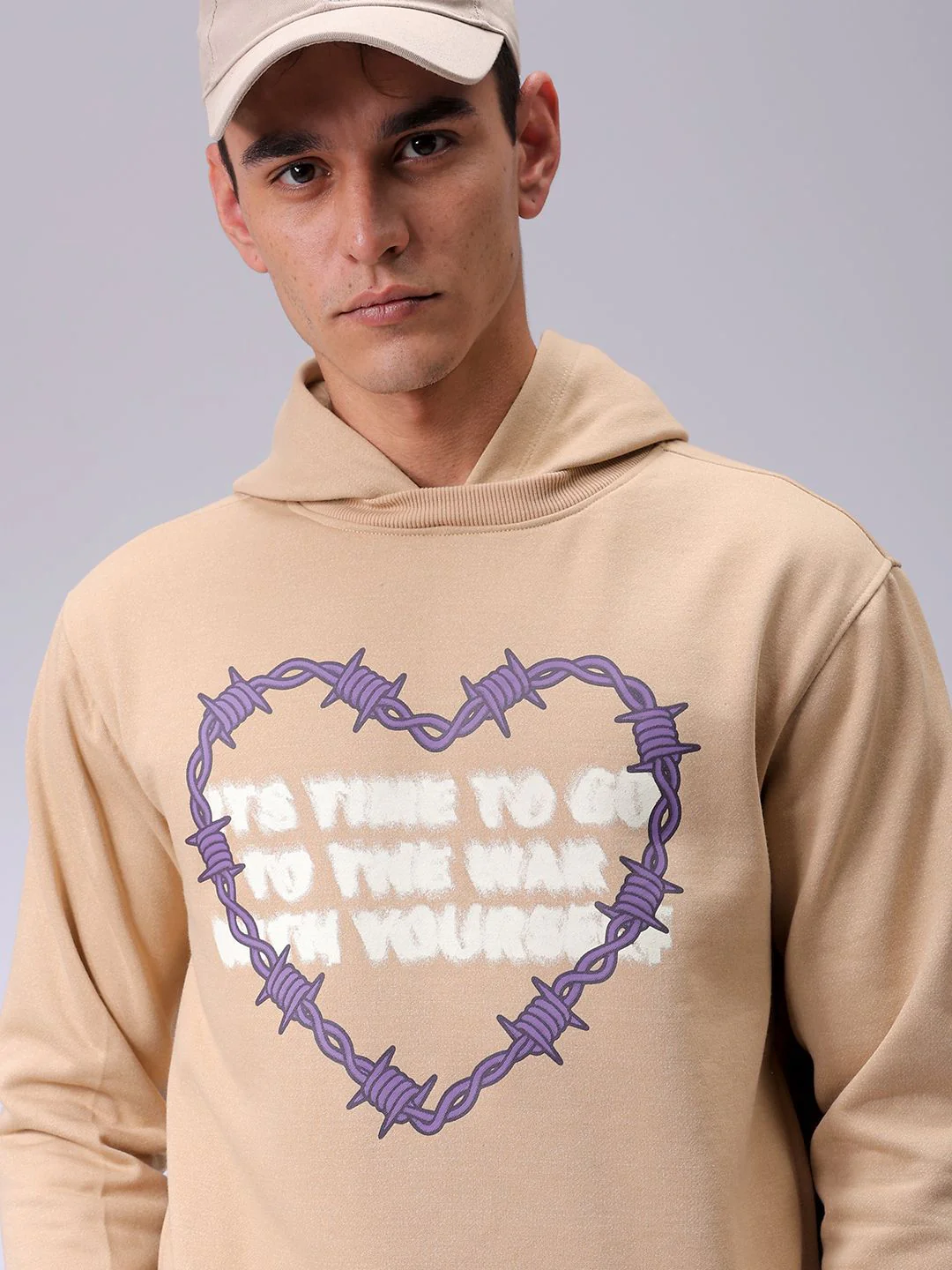The Indian Garage Co Men Typography Printed Hooded Sweatshirt