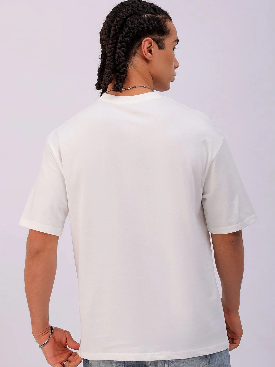 The Indian Garage Co Men Typography Printed Round Neck Pure Cotton Oversized T-Shirt - Image 4