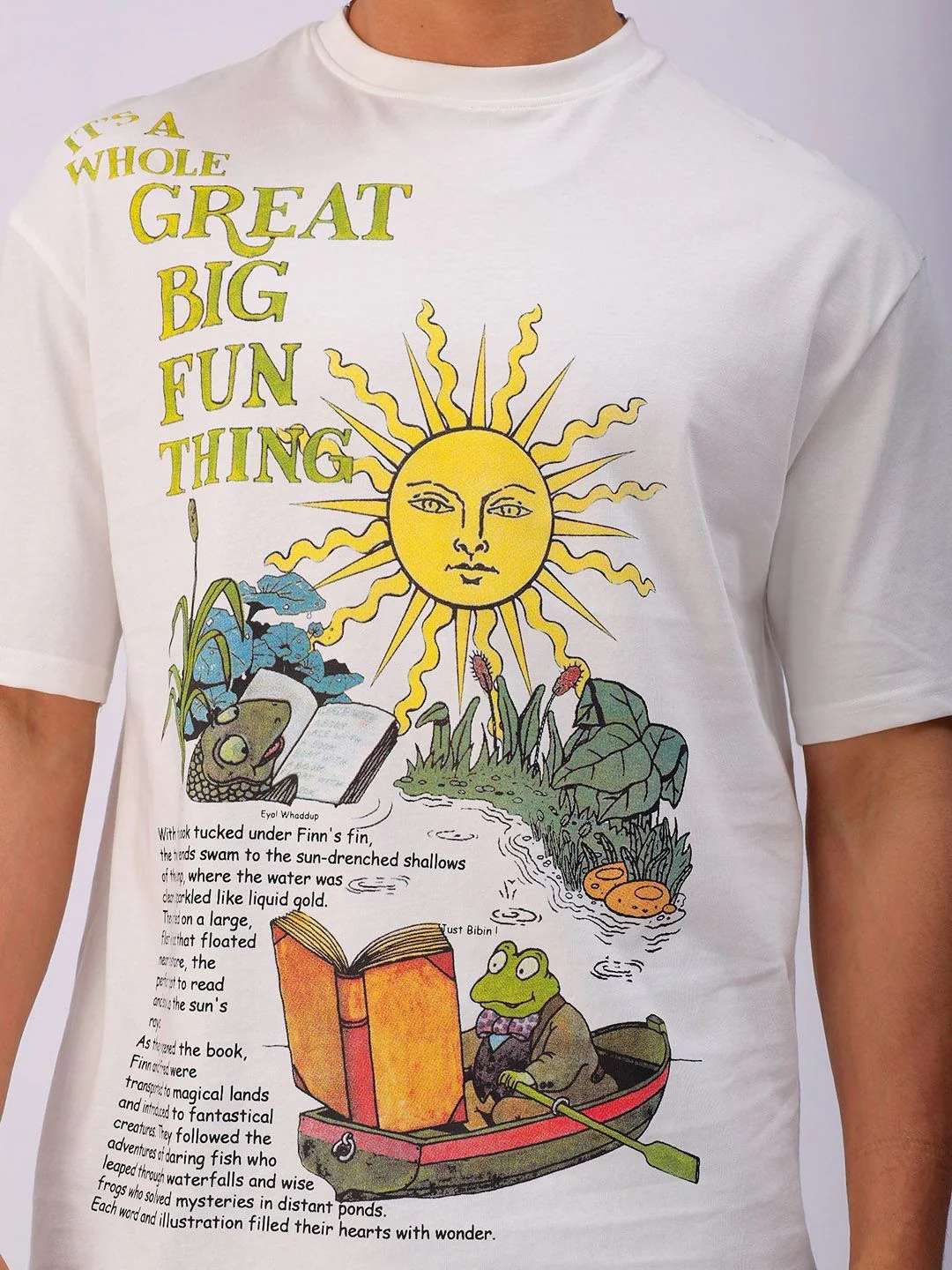 The Indian Garage Co Men Typography Printed Round Neck Pure Cotton Oversized T-Shirt - Image 7