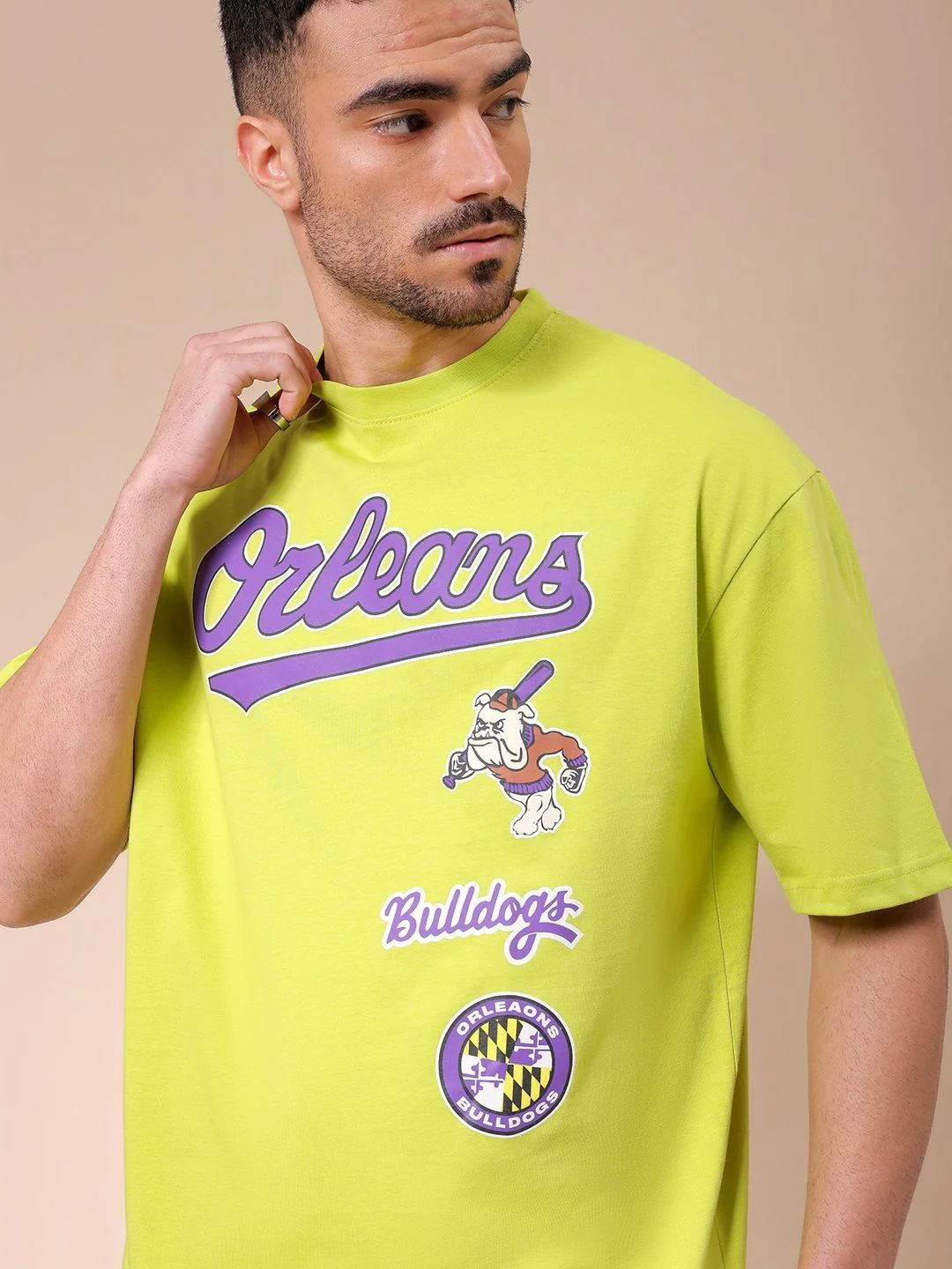 The Indian Garage Co Men Typography Printed Round Neck Cotton Oversized T-shirt - Image 7