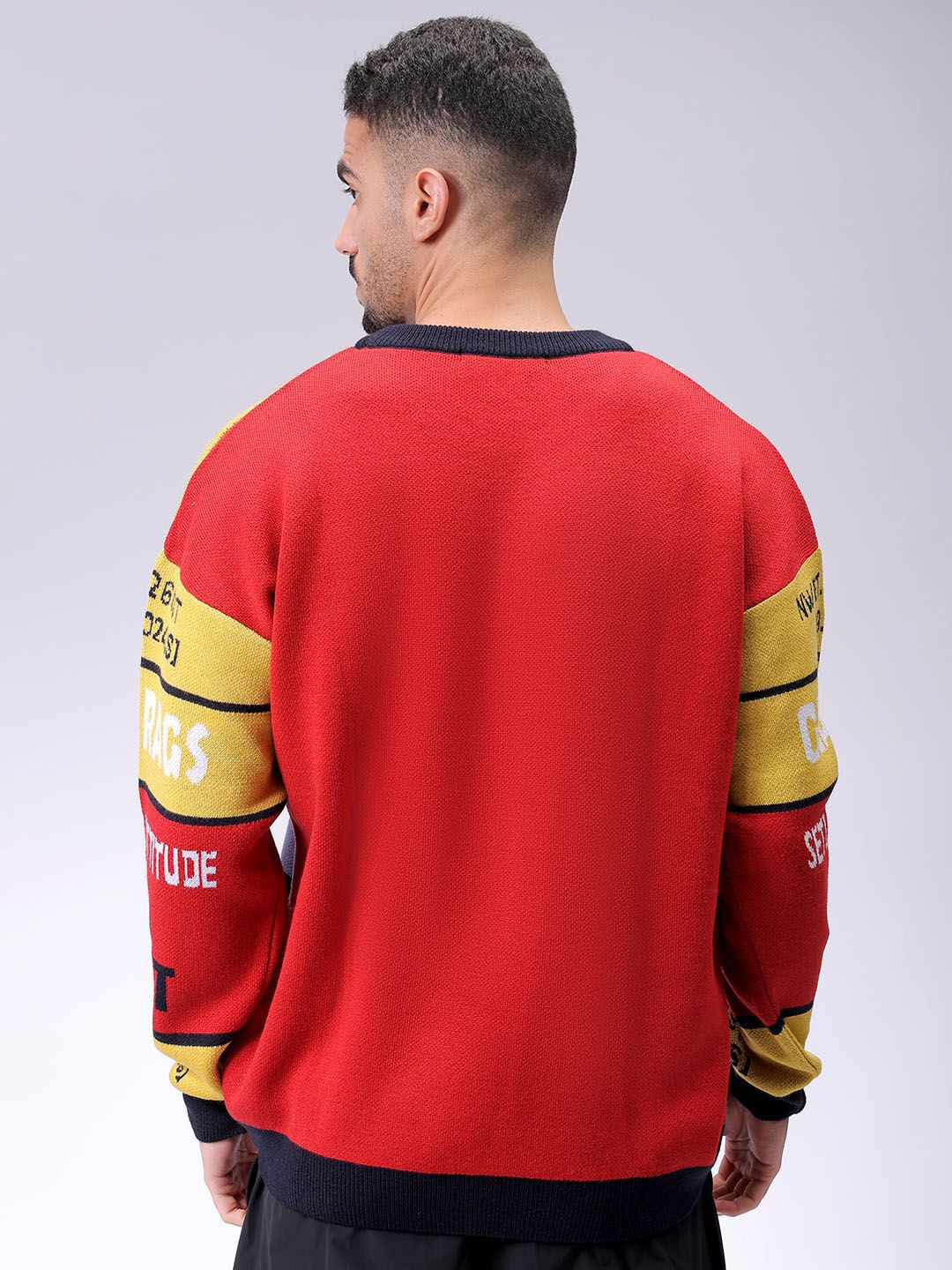 The Indian Garage Co Men Typography Printed Round Neck Full Sleeves Pullover Sweaters - Image 6