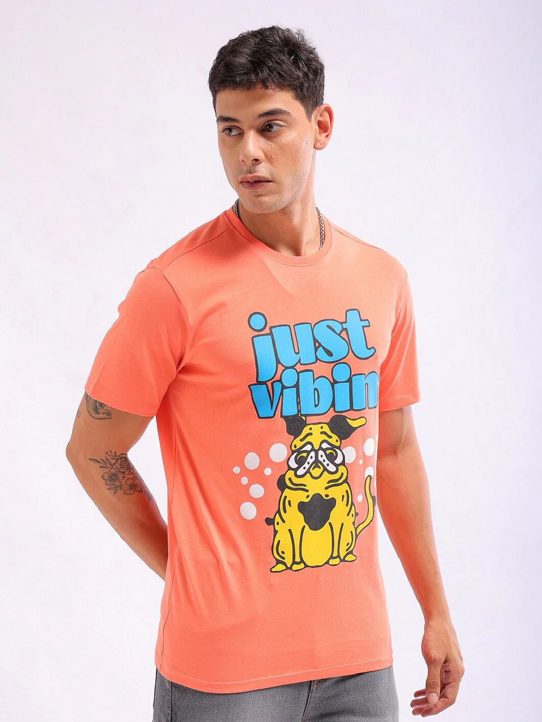 The Indian Garage Co Men Typography Printed Round Neck Slim Fit T-shirt - Image 3