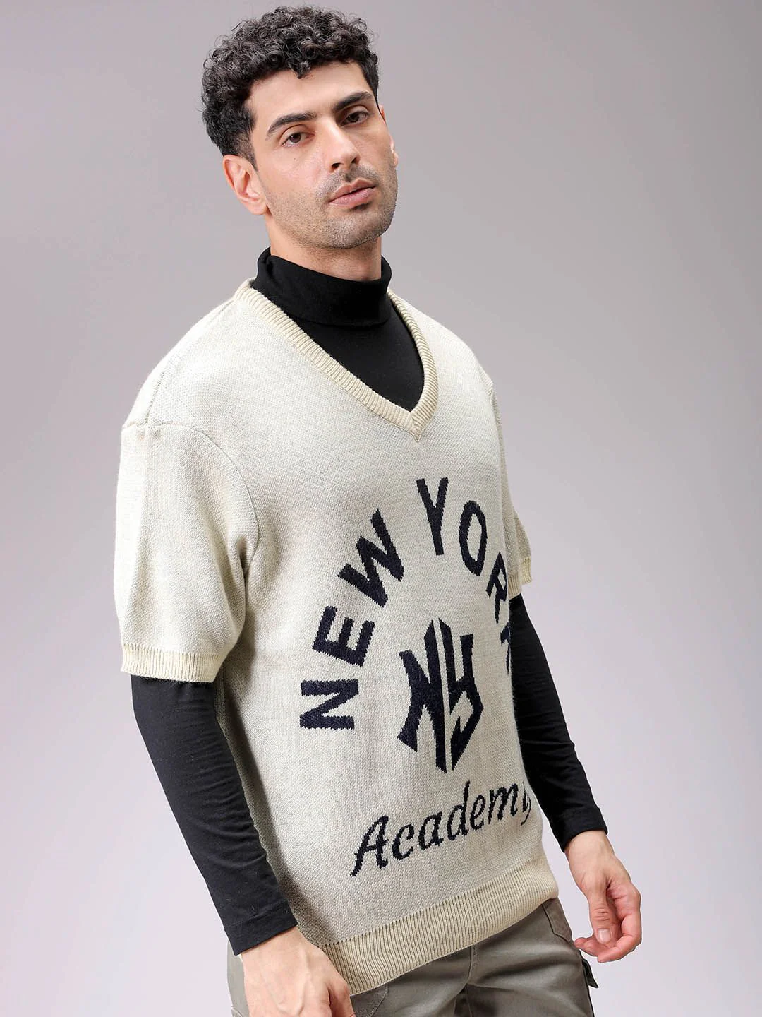 The Indian Garage Co Men Typography Printed Short Sleeves Pullover - Image 3