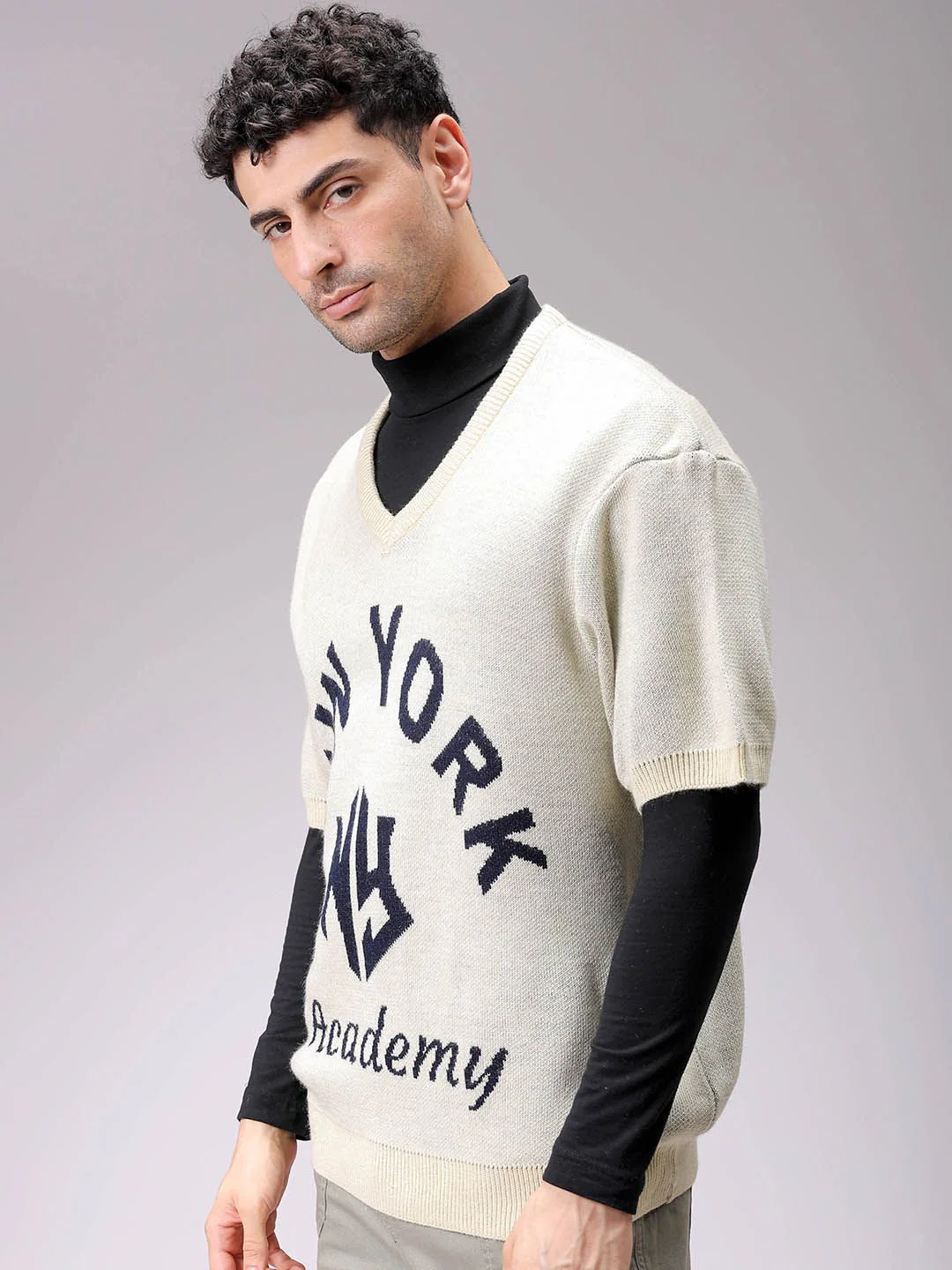 The Indian Garage Co Men Typography Printed Short Sleeves Pullover - Image 5