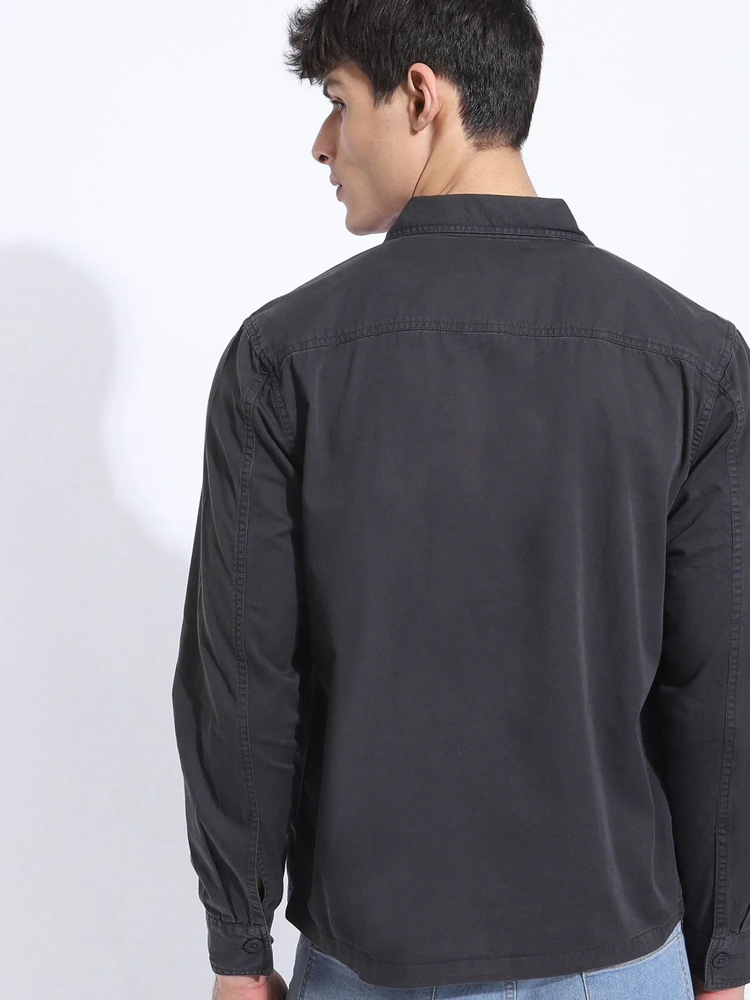 The Indian Garage Co Men Utililty Regular Fit Solid Shirt with Double Flap Pocket - Image 4