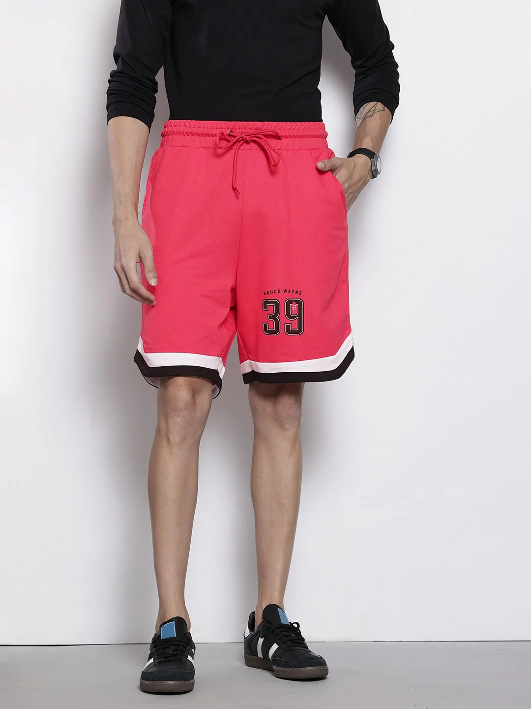 The Indian Garage Co Men Varsity Print Loose Fit Shorts - Image 2
