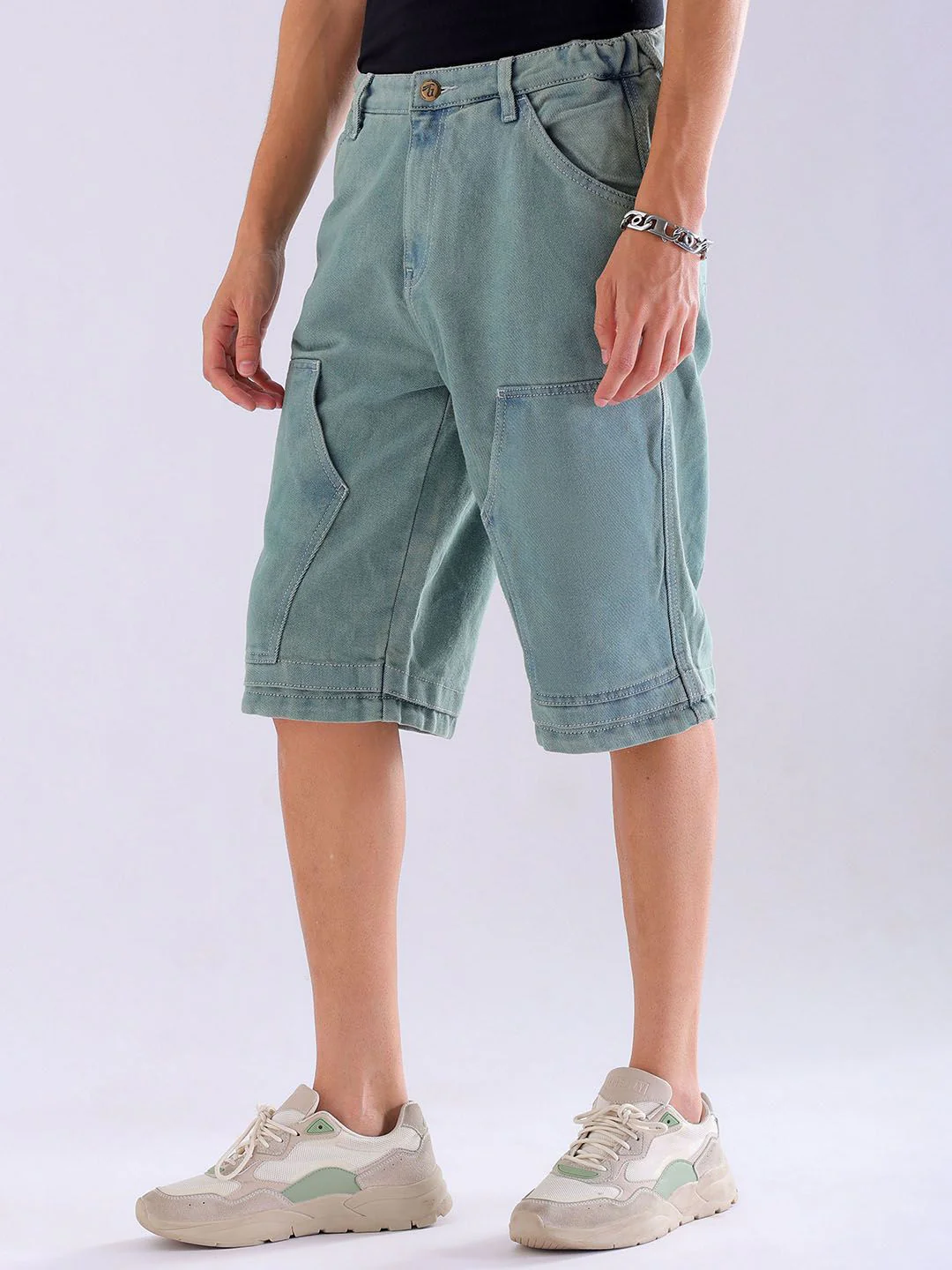 The Indian Garage Co Men Washed Outdoor Denim Shorts - Image 3